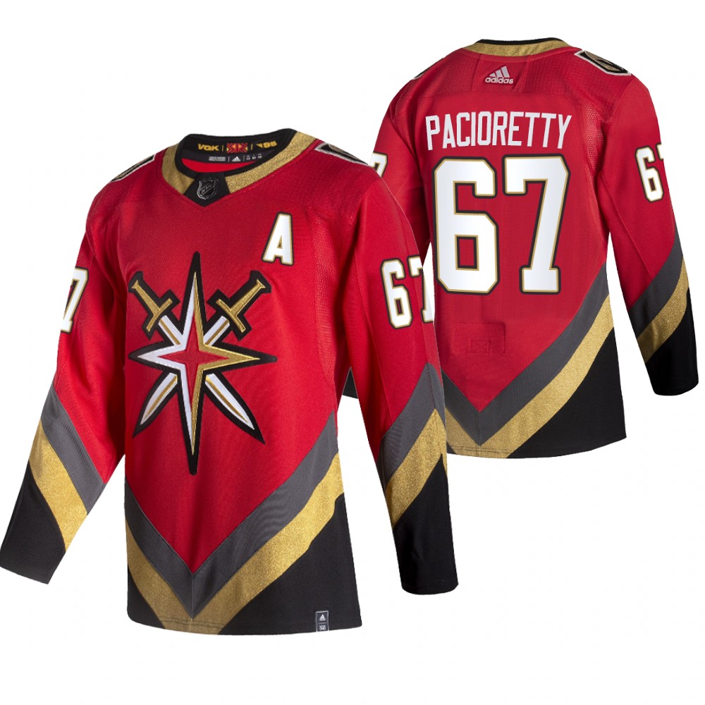 2021 Adidias Vegas Golden Knights #67 Max Pacioretty Red Men Reverse Retro Alternate NHL Jersey